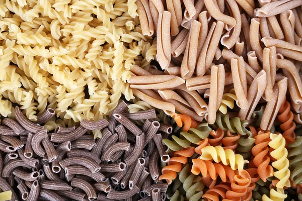 Diversi tipi di pasta da vicino — Foto Stock