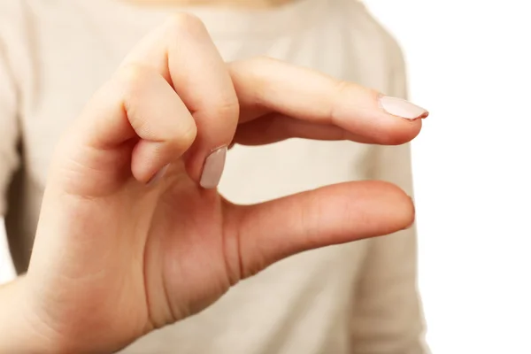 Geste de la main féminine, gros plan — Photo