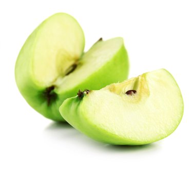 Sulu elma üzerine beyaz izole