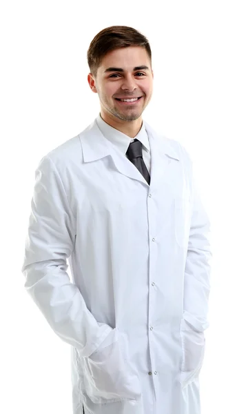 Médico masculino isolado em branco — Fotografia de Stock