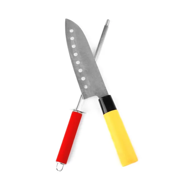 Nůž s ořezávátko izolovaných na bílém — Stock fotografie