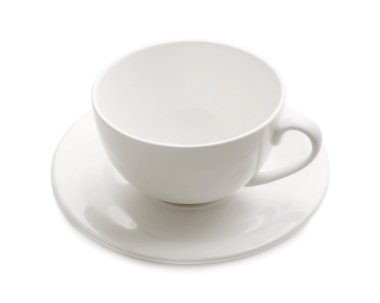 Beyaz fincan beyaz izole