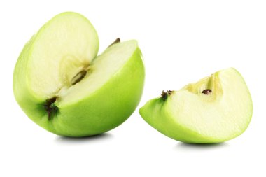 Sulu elma üzerine beyaz izole