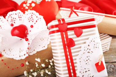 Sevgililer günü el yapımı hediyeler yakın çekim