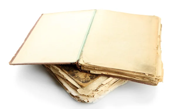 Alte Bücher, isoliert auf weiß — Stockfoto