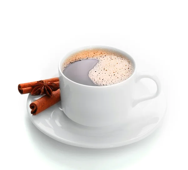 Kopje koffie geïsoleerd op wit — Stockfoto