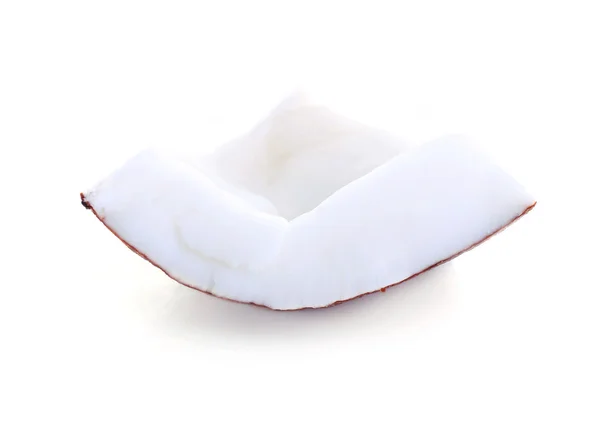 코코넛 흰색 절연의 조각 — 스톡 사진