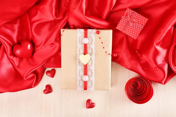 Подарок от ручной работы на День Святого Валентина, крупным планом — стоковое фото
