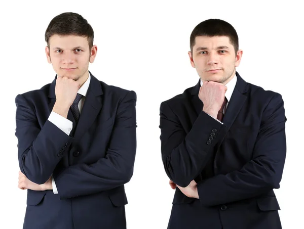 Two handsome businessmen isolated on white — Stock Photo, Image