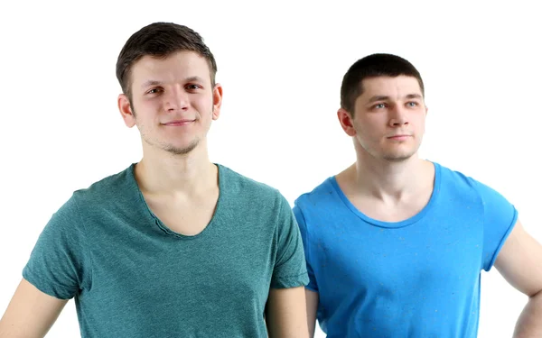 Dva krásné mladé muže izolovaných na bílém — Stock fotografie