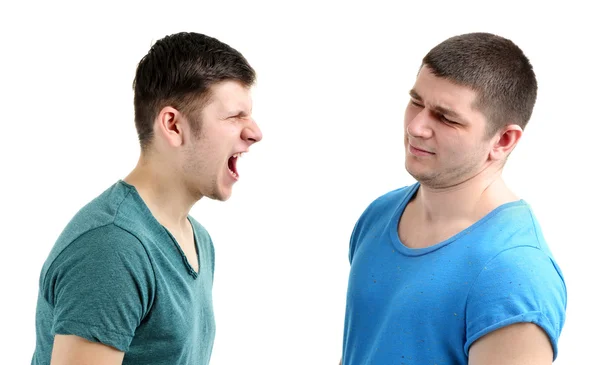 Dos jóvenes guapos aislados en blanco — Foto de Stock