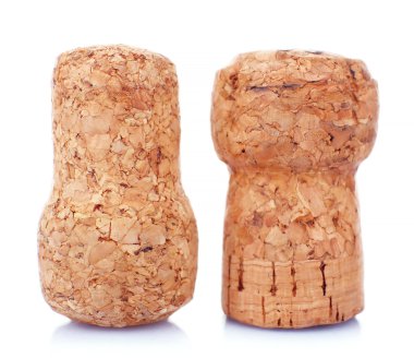 şarap mantarlar üzerine beyaz izole