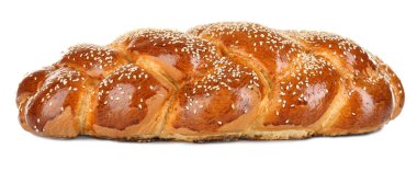 Taze ekmek üzerinde beyaz izole