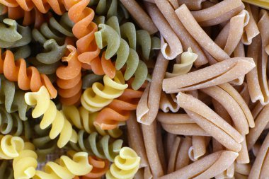 Makarna farklı tür yakın çekim