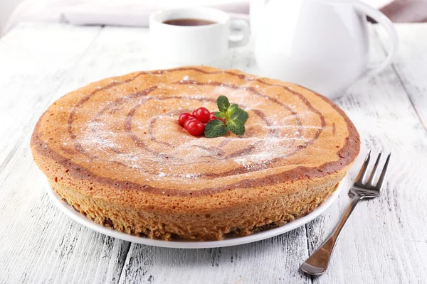 Tasty homemade pie on table — Stock Photo, Image