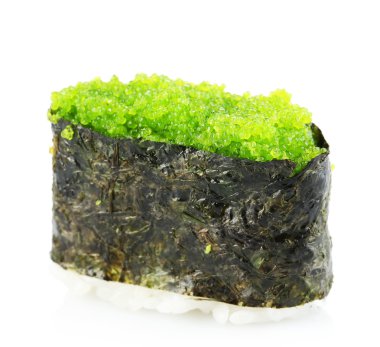 Suşi beyaza izole edilmiş.