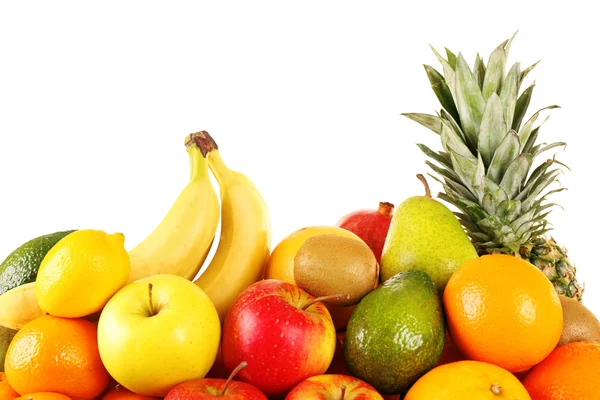 Surtido de frutas exóticas aisladas en blanco —  Fotos de Stock