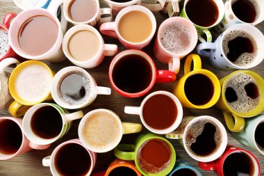 Birçok bardak kahve, en iyi görünümü