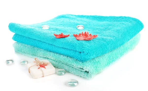 Still life with terry towels isolated on white — Stock Photo, Image