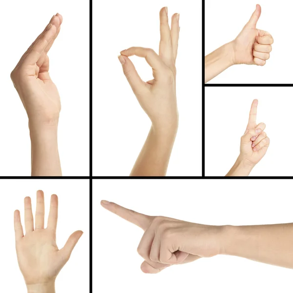 Collage de gestos de mano — Foto de Stock
