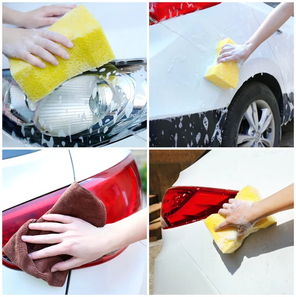 Collage de lavado de coches —  Fotos de Stock