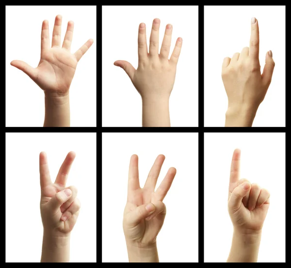 Collage of hand gestures — Stock Photo, Image