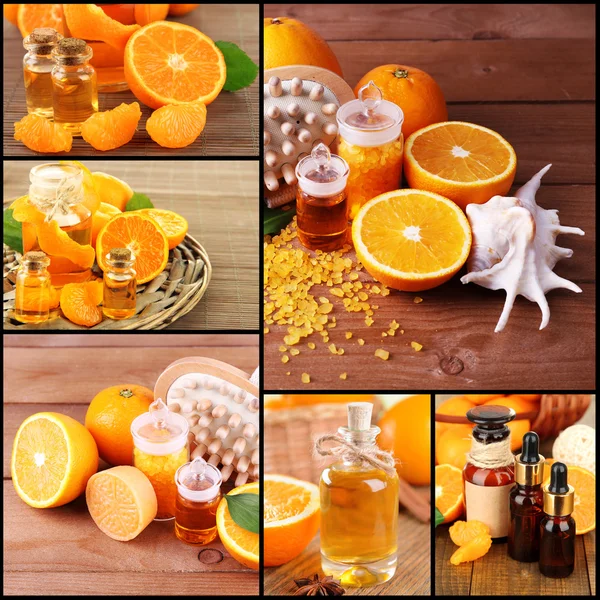 Composizioni spa arancioni in collage — Foto Stock