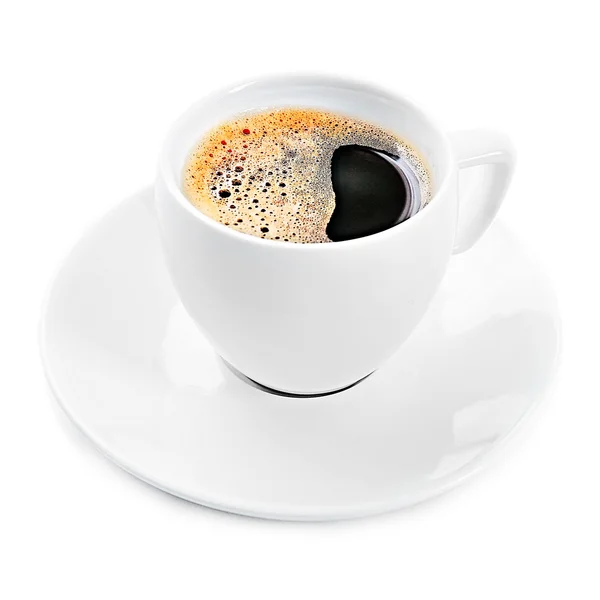 Beyaz üzerine izole edilmiş bir fincan kahve. — Stok fotoğraf