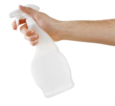 Erkek el spreyi beyaz arka plan üzerinde izole