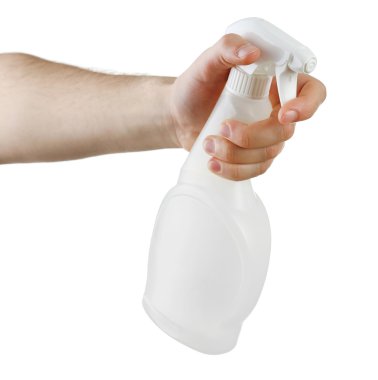 Erkek el spreyi beyaz arka plan üzerinde izole