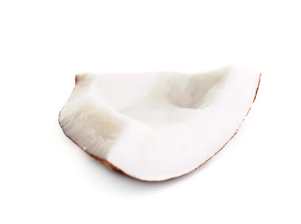 Pedaço de coco isolado em branco — Fotografia de Stock