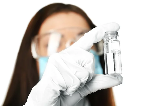 Ampule and syringe in hands of doctor — Stock Photo, Image