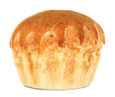 Taze ekmek üzerinde beyaz izole