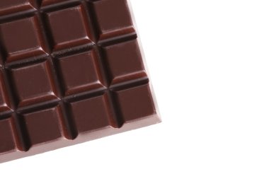 Beyaz izole siyah çikolata