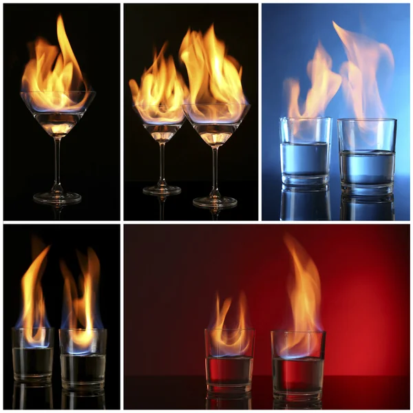 Collage di alcool bruciante — Foto Stock