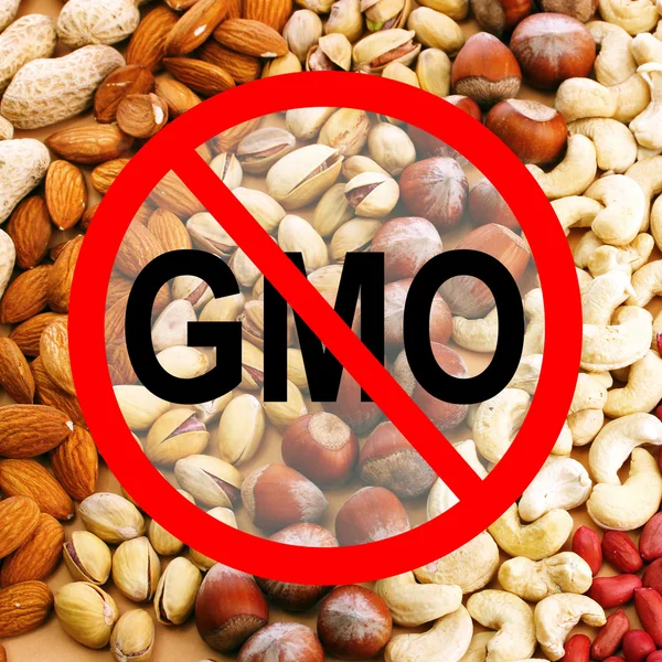 Sortiment av välsmakande nötter utan gmo — Stockfoto