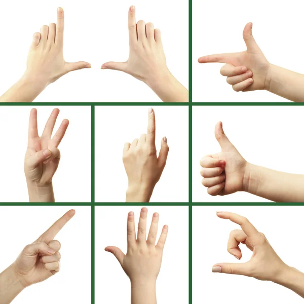 Collage of hand gestures — Stock Photo, Image