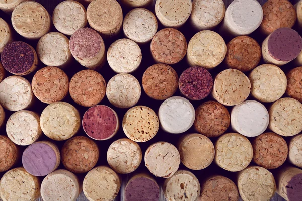 Many wine corks, macro view — Stock Photo, Image