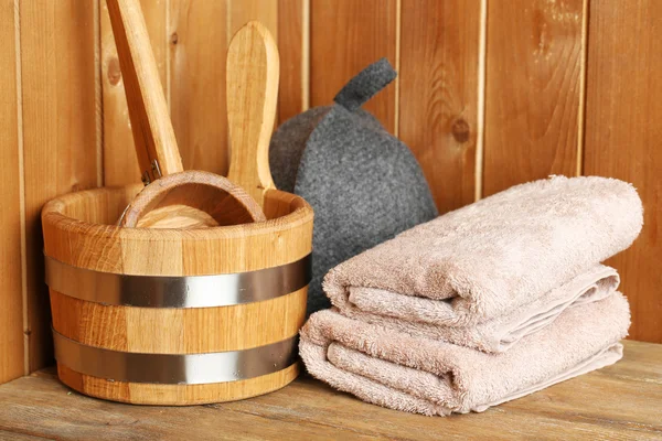 Accessoires naturels dans le sauna — Photo