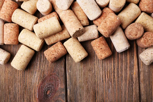 Wine corks on wooden background — Stock Photo, Image