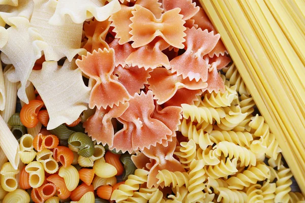 Verschillende soorten pasta, macro weergave — Stockfoto