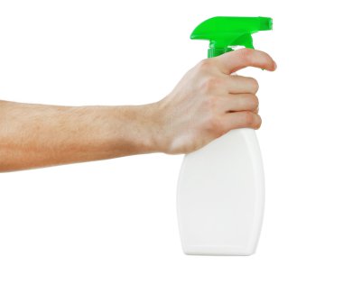 Erkek el spreyi beyaz arka plan üzerinde izole