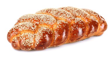 Taze ekmek üzerinde beyaz izole