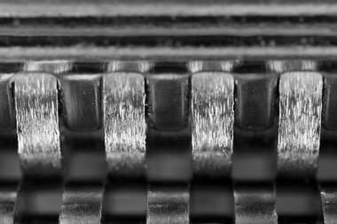 Metal fermuar, makro görünümü