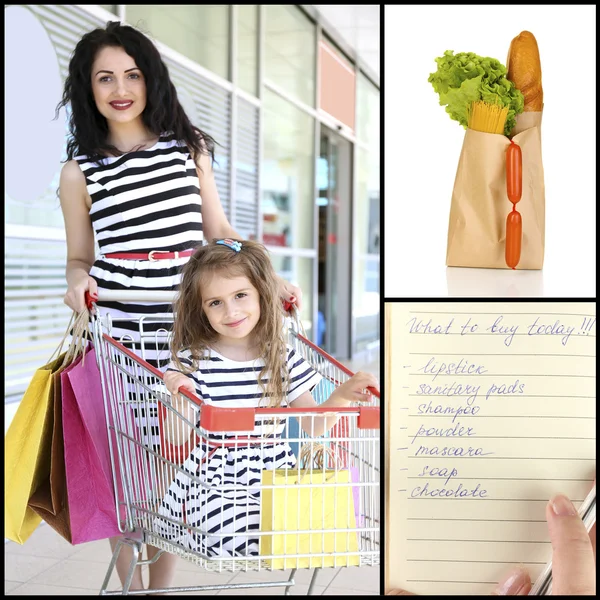 Shopping collage — Stock Photo, Image