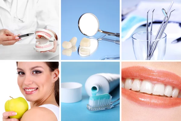 Collage of dental healthcare — Stock Photo, Image