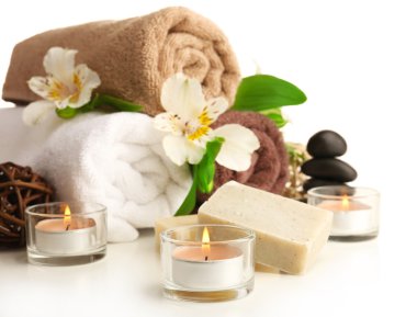 Spa natürmort beyaz izole