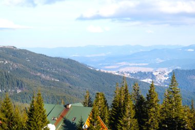 Güzel Karpat Dağları manzarasına kışın