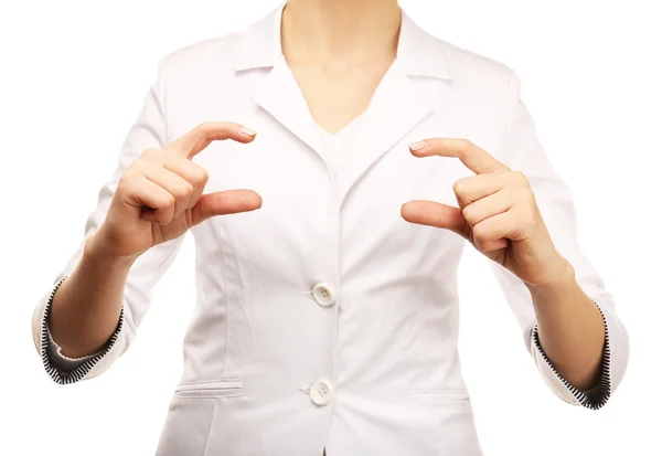 Mani femminili gesto isolato su sfondo bianco — Foto Stock