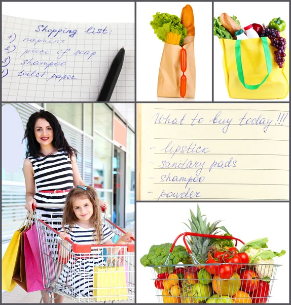 Shopping collage — Stock Photo, Image